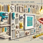 DALL·E 2024-10-10 15.28.06 - An illustration representing the concept of securely fastening light loads. The image should show different types of fasteners like plastic wall plugs