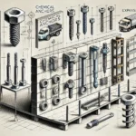 DALL·E 2024-10-10 15.41.06 - An illustration representing the concept of securely fastening heavy loads. The image should show different types of fasteners such as chemical anchor